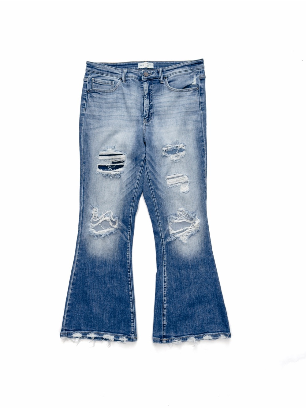 BKE Parker Universal Fit High Rise Flare Women's 34/29 Jeans Stretch Distress